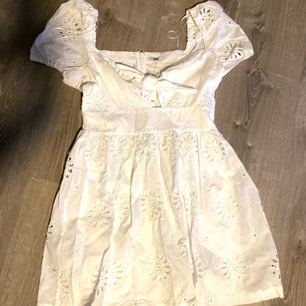 Bar III white eyelet dress